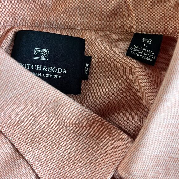 Scotch & Soda Shirt Men L Slim Button Up Long Sleeve - Picture 6 of 7